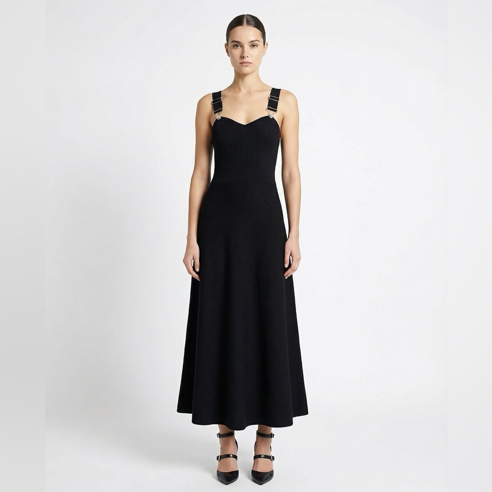 MOSCHINO JEANS Flared Knitted Midi Dress Small